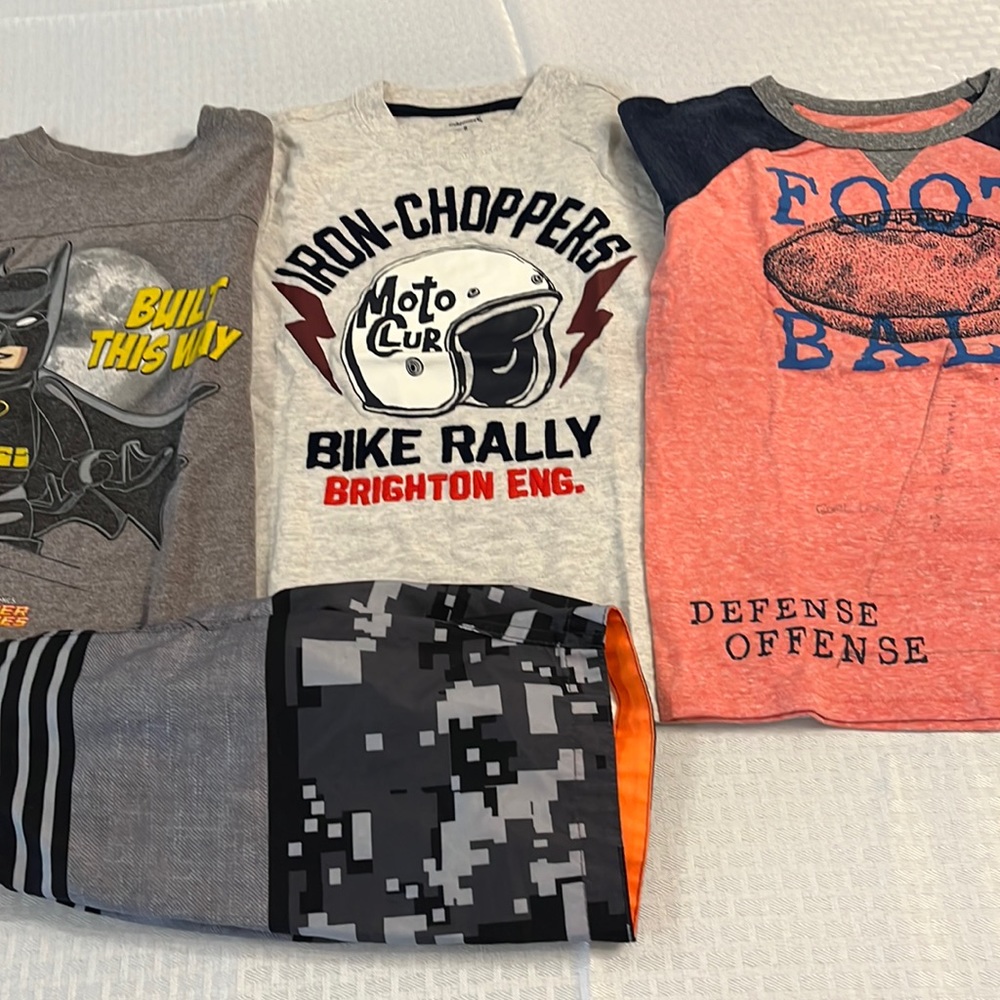 Boys 3 T-shirts and 1 Swim Trunks size 6